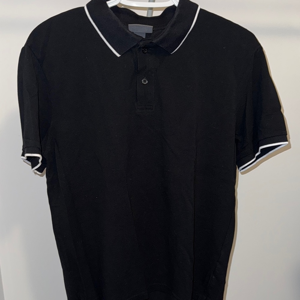 H&M Black and White Polo Shirt with Clean Contrast